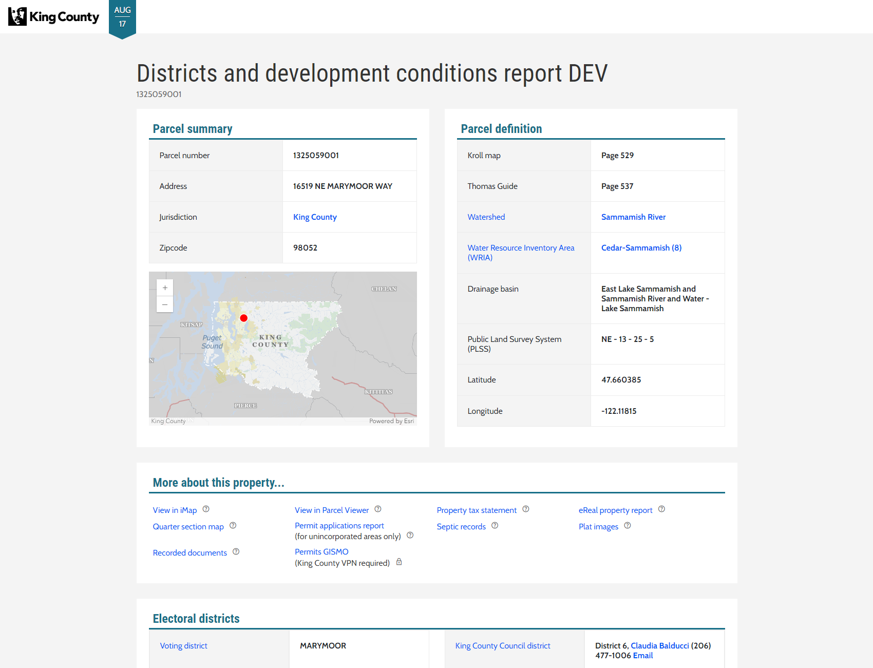 All the info you could want on properties in King County.